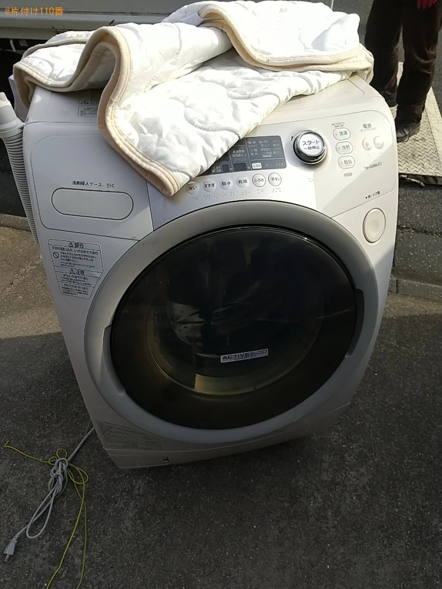 洗濯機の設置と古いドラム式乾燥機付洗濯機の回収・処分ご依頼